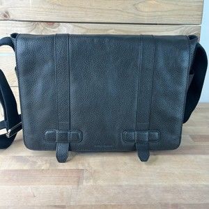 Cole Haan Leather Messenger Bag Briefcase Laptop with Adjustable Shoulder Strap